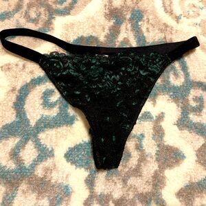 Green and black thong